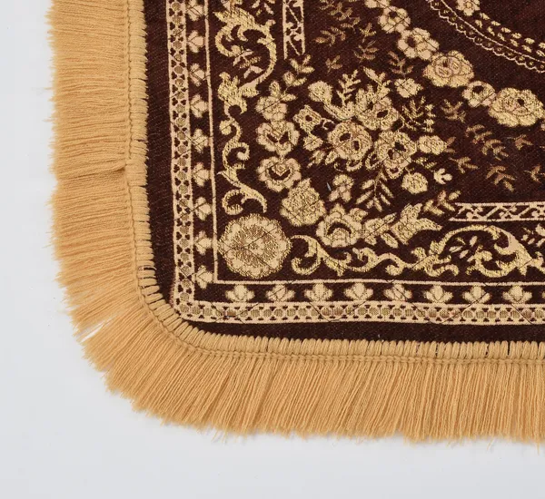 Coffee_Brown_And_Yellow_Velvet,_Jacquard_And_Chenille_Prayer_Mat_And_Pooja_Aasan_For_Prayer,_Meditation_And_Religious_Use
