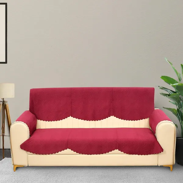 Maroon_Velvet,_Jacquard_And_Chenille_Quilted_Premium_Velvet_3_Seater_Sofa_Cover_For_Living_Room_Sofa_Protection_And_Decore_Set_Of_4