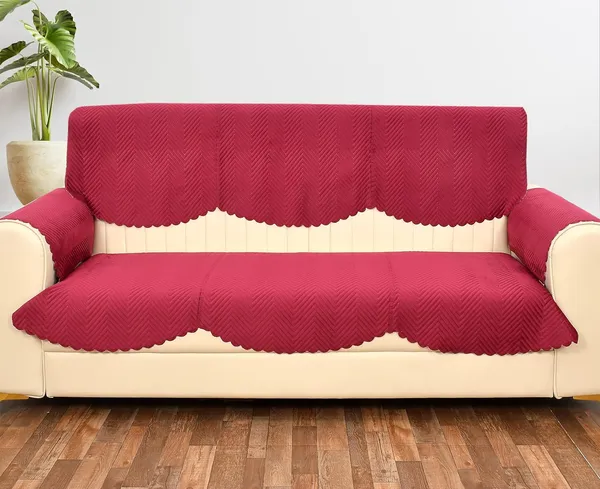 Maroon_Velvet,_Jacquard_And_Chenille_Quilted_Premium_Velvet_3_Seater_Sofa_Cover_For_Living_Room_Sofa_Protection_And_Decore_Set_Of_4