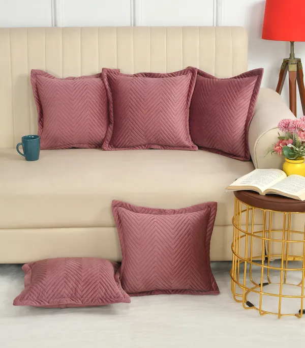 Rose_Gold_Velvet,_Jacquard_And_Chenille_Cushion_Cover_Set_For_Living_Room_And_Home_Decore_Pack_Of_5
