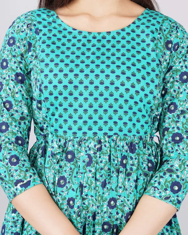 Light_Green_Pure_Cotton_Floral_Print_Casual_Regular_Fit_Round_Neck_Anarkali_Gown_For_Women