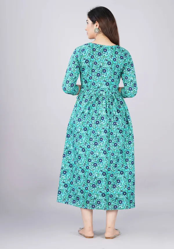 Light_Green_Pure_Cotton_Floral_Print_Casual_Regular_Fit_Round_Neck_Anarkali_Gown_For_Women