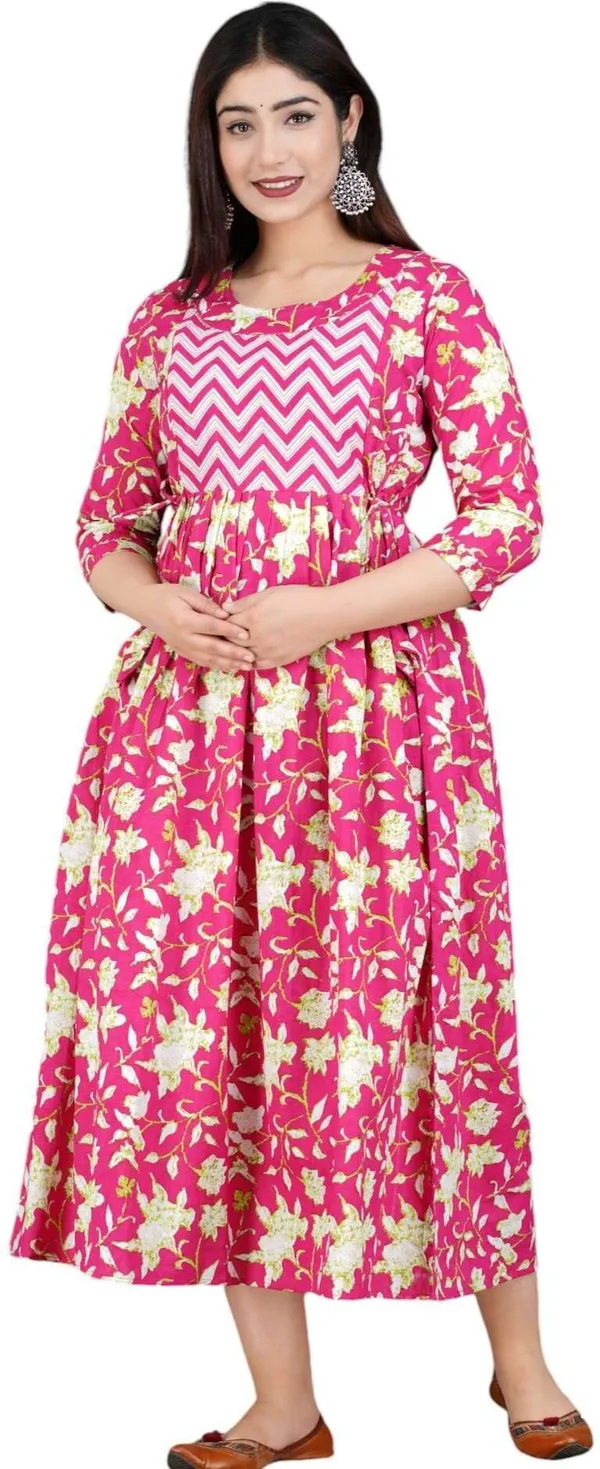 Multicolor_Cotton_Blend_Floral_Print_Casual_Regular_Fit_Round_Neck_Anarkali_Gown_For_Women