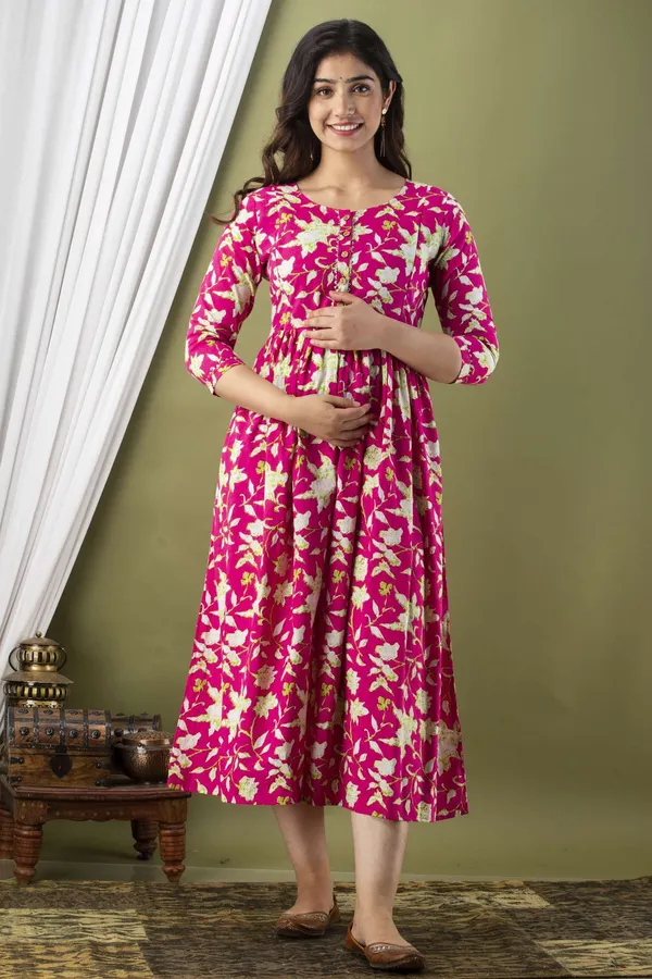Purple_Pure_Cotton_Floral_Print_Casual_Regular_Fit_Round_Neck_Ethnic_Anarkali_Gown_For_Women