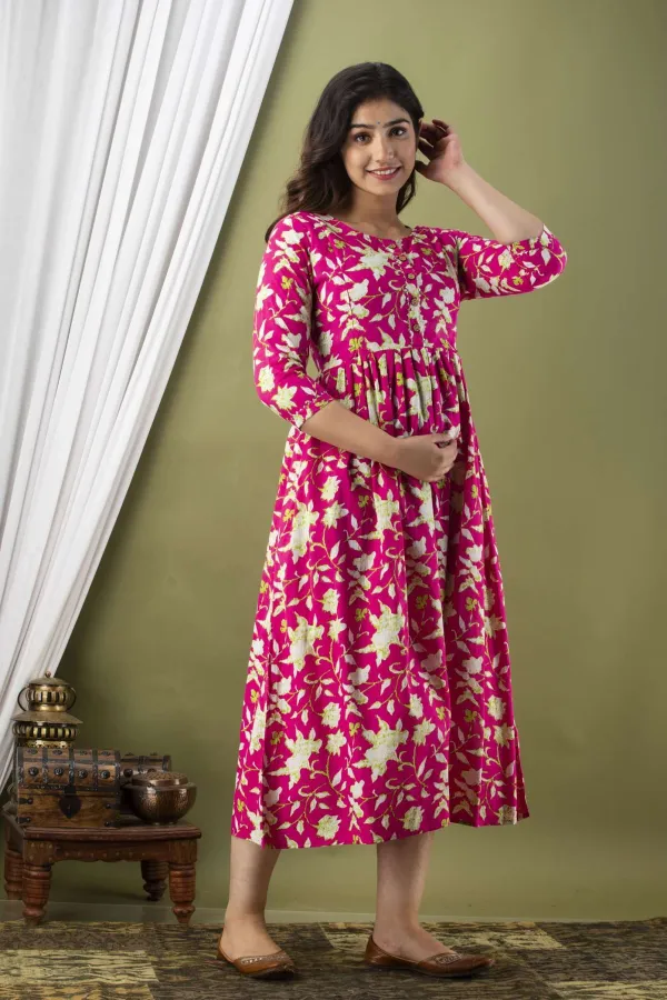 Purple_Pure_Cotton_Floral_Print_Casual_Regular_Fit_Round_Neck_Ethnic_Anarkali_Gown_For_Women