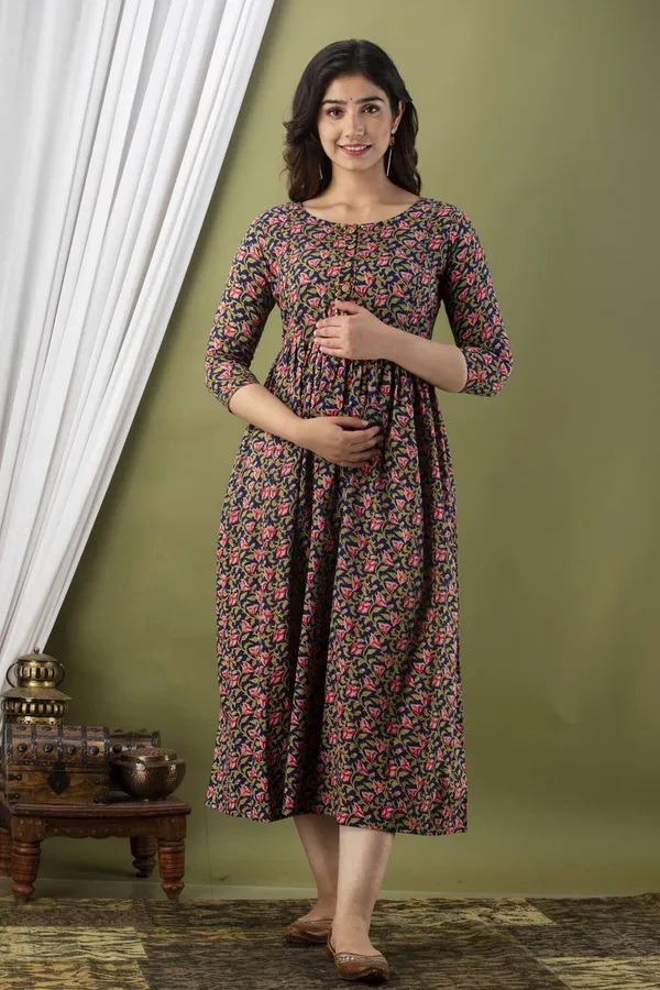 Multicolor_Pure_Cotton_Floral_Print_Casual_Regular_Fit_Round_Neck_Ethnic_Anarkali_Gown_For_Women