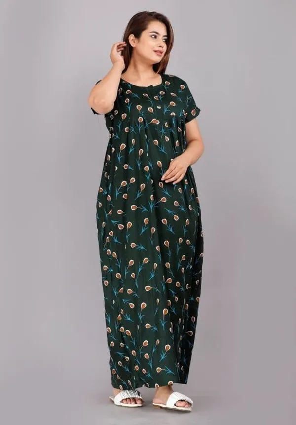 Green_Cotton_Printed_Regular_Fit_Nighty_For_Women