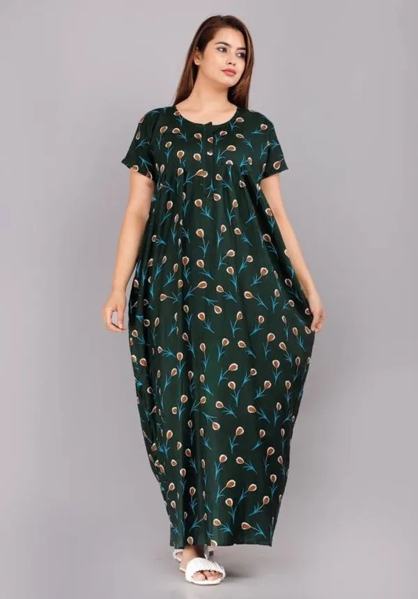 Green_Cotton_Printed_Regular_Fit_Nighty_For_Women
