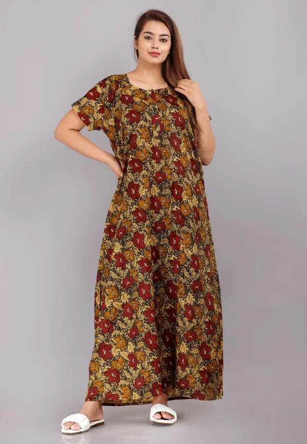 Brown_Pure_Cotton_Printed_Regular_Fit_Nighty_For_Women