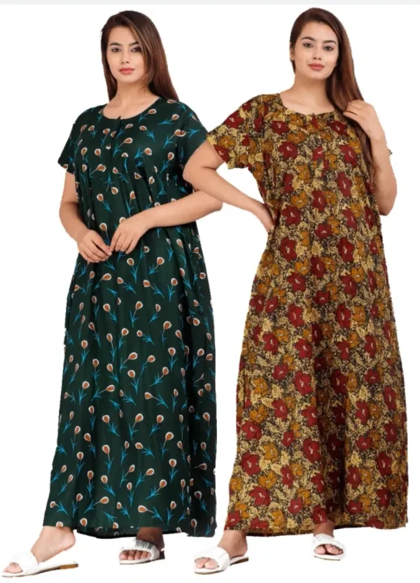 Multicolor_Pure_Cotton_Printed_Regular_Fit_Nighty_For_Women_(Pack_Of_2)