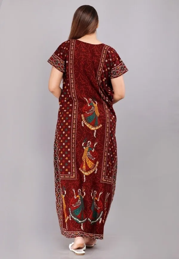 Maroon_Cotton_Printed_Regular_Fit_Nightdress_For_Women