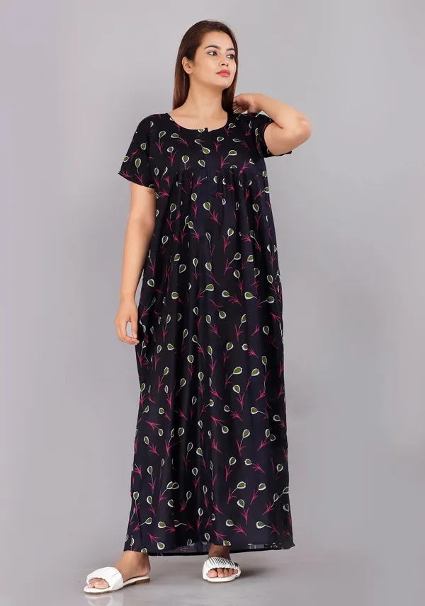 Blue_Cotton_Printed_Regular_Fit_Nighty_For_Women