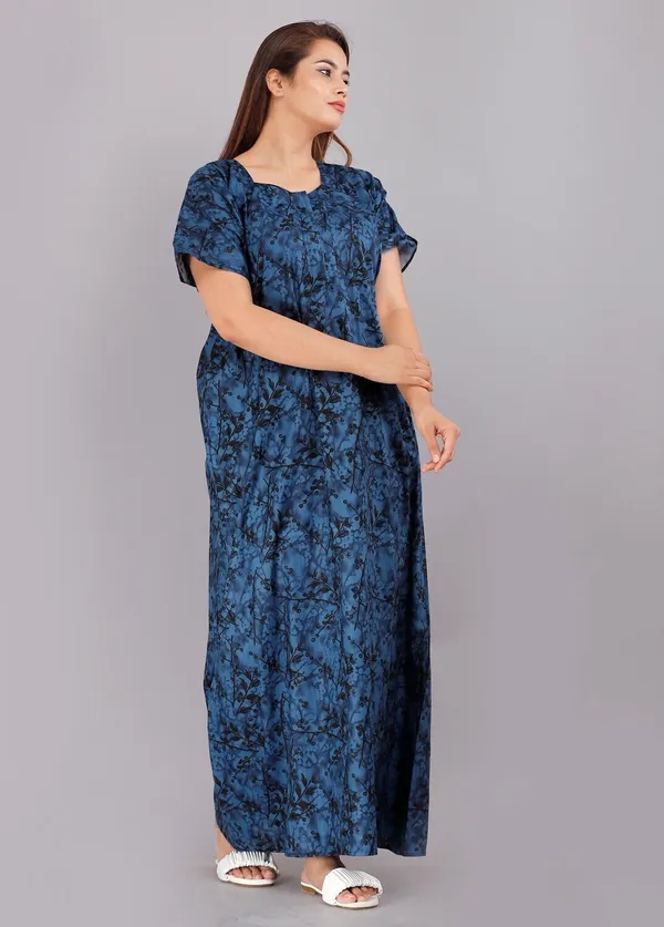 Blue_Cotton_Printed_Regular_Fit_Nighty_For_Women