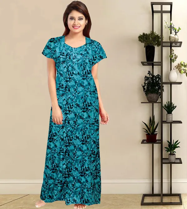 Green_Cotton_Printed_Regular_Fit_Nighty_For_Women