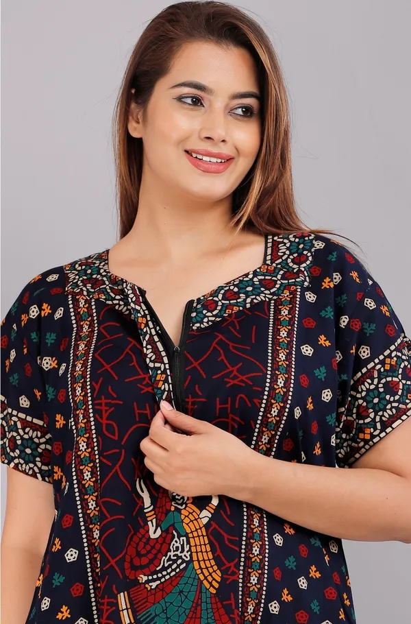Blue_Cotton_Printed_Regular_Fit_Nighty_For_Women