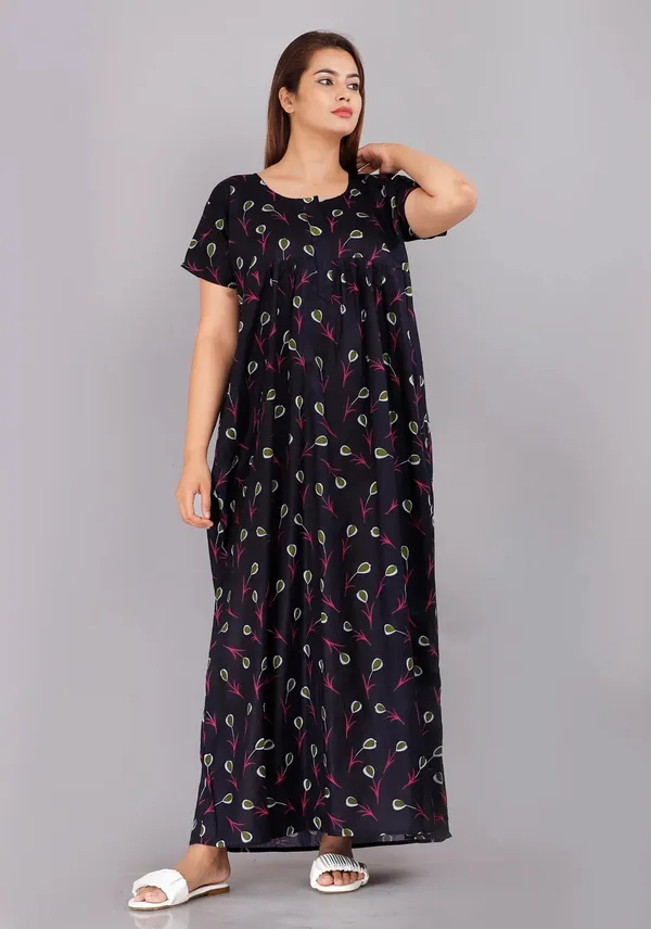 Blue_Cotton_Printed_Regular_Fit_Nighty_For_Women