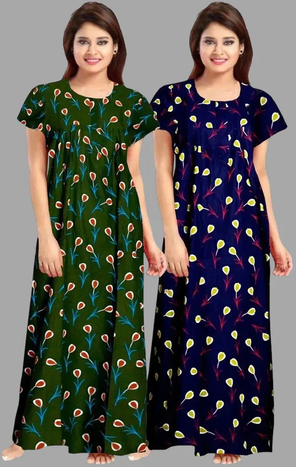 Blue_&_Green_Cotton_Printed_Regular_Fit_Nighty_For_Women