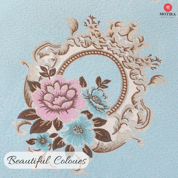 Motira_Decorative_Floral_Print_Fridge_Top_Cover|Single_Door|Refrigerator_Cover|Beautiful_Tassels|Embroidery_Designs|Washable_Material|_6_Utility_Pockets|Size_54_*_120_CM._(Flower_P_Green)