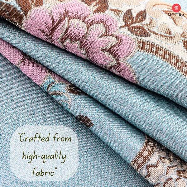 Motira_Decorative_Floral_Print_Fridge_Top_Cover|Single_Door|Refrigerator_Cover|Beautiful_Tassels|Embroidery_Designs|Washable_Material|_6_Utility_Pockets|Size_54_*_120_CM._(Flower_P_Green)