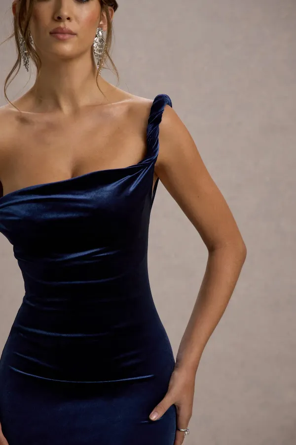 Blue_Bely_Velvet_Twisted_Asymmetric_Midi_Dress