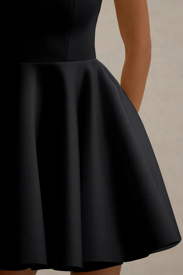 Black_Halter_Neck_Skater_Mini_Dress