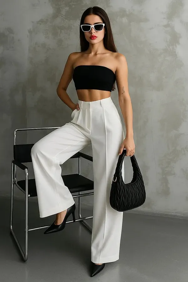White_Double_Pleated_High_Waist_Palazzo_Trousers