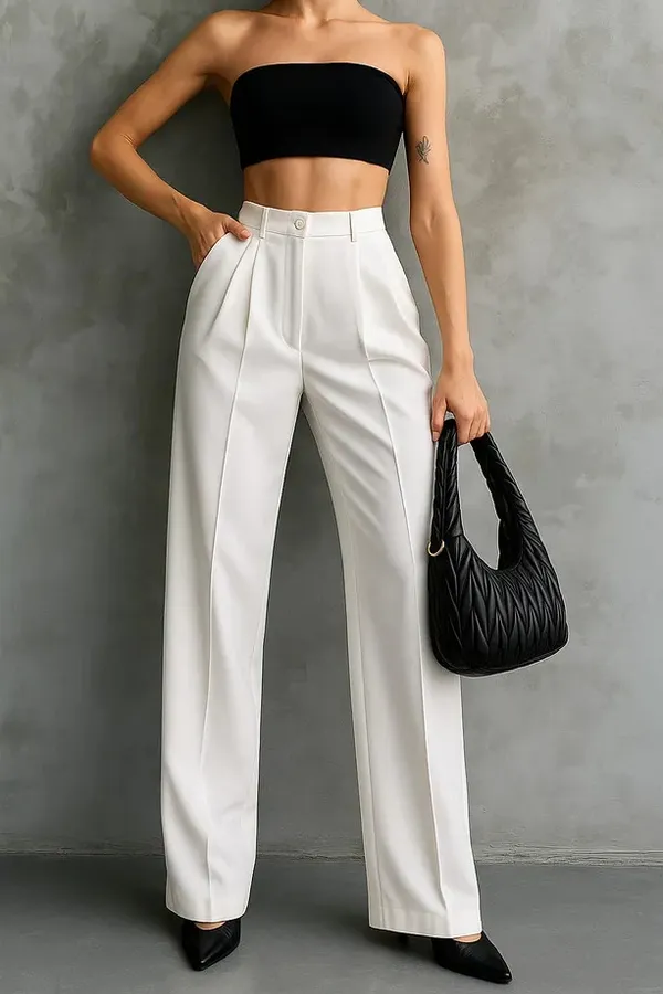 White_Double_Pleated_High_Waist_Palazzo_Trousers