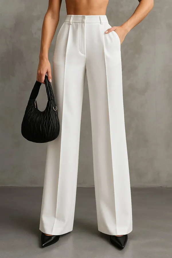 White_Double_Pleated_High_Waist_Palazzo_Trousers