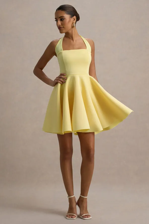 Lemon_Halter_Neck_Skater_Mini_Dress
