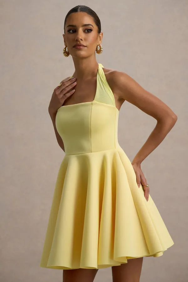 Lemon_Halter_Neck_Skater_Mini_Dress