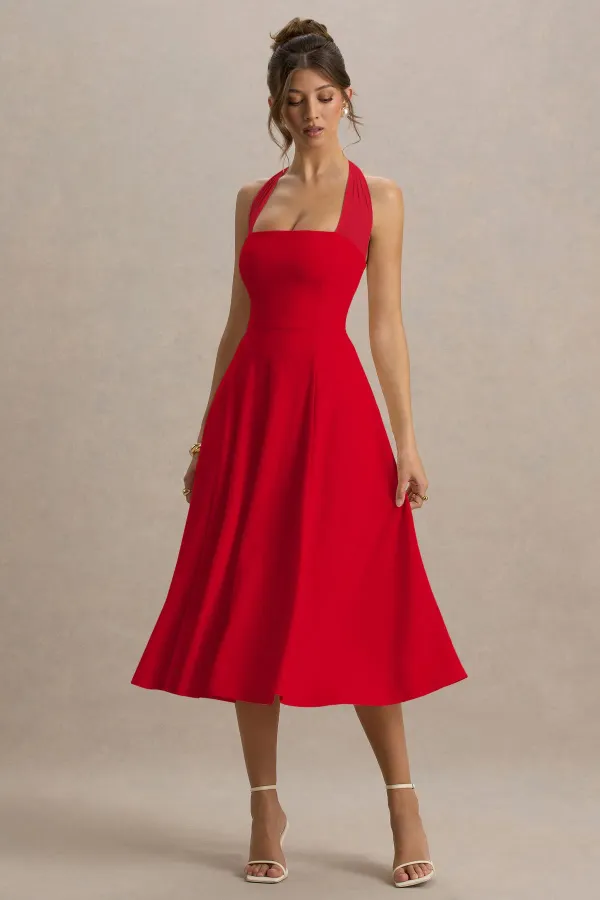 Red_Lora_Halter_Neck_Skater_Midi_Dress