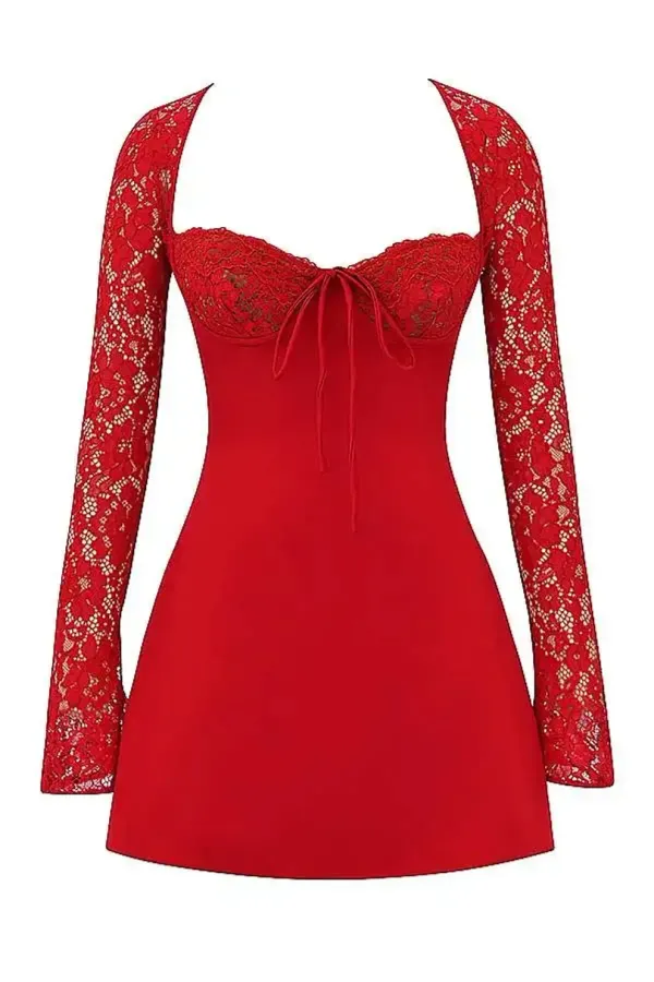 Red_Womens_A-Line_Mini_Dress_For_Women