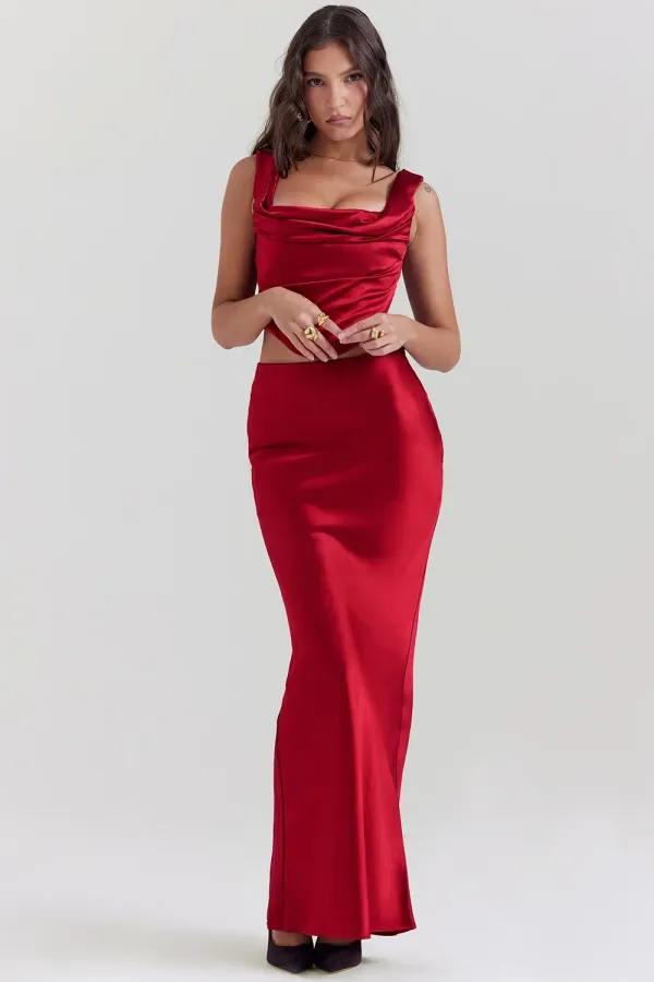 Ruby_Red_Satin_Bias_Cut_Corset_And_Maxi_Skirt
