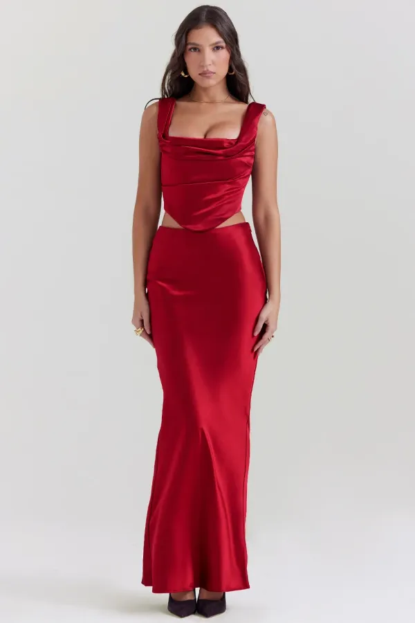 Ruby_Red_Satin_Bias_Cut_Corset_And_Maxi_Skirt
