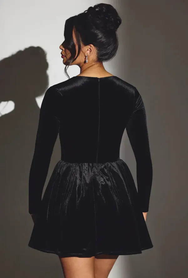 Black_Velvet_Long_Sleeve_Corset_Mini_Dress