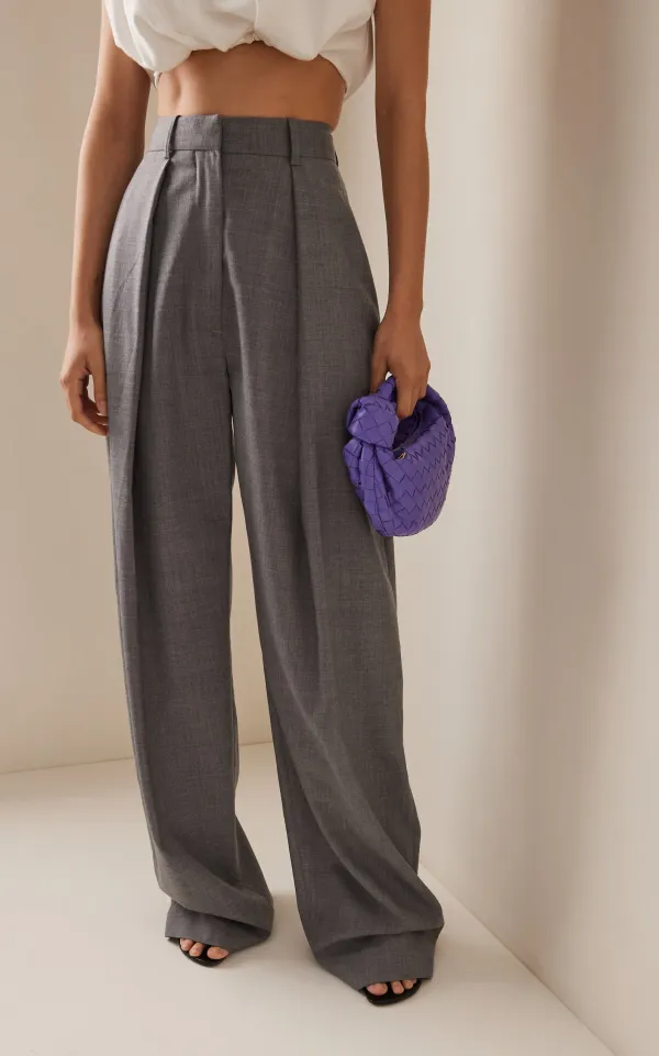 Grey_Wide-Leg_Pleated_Trousers_For_Women