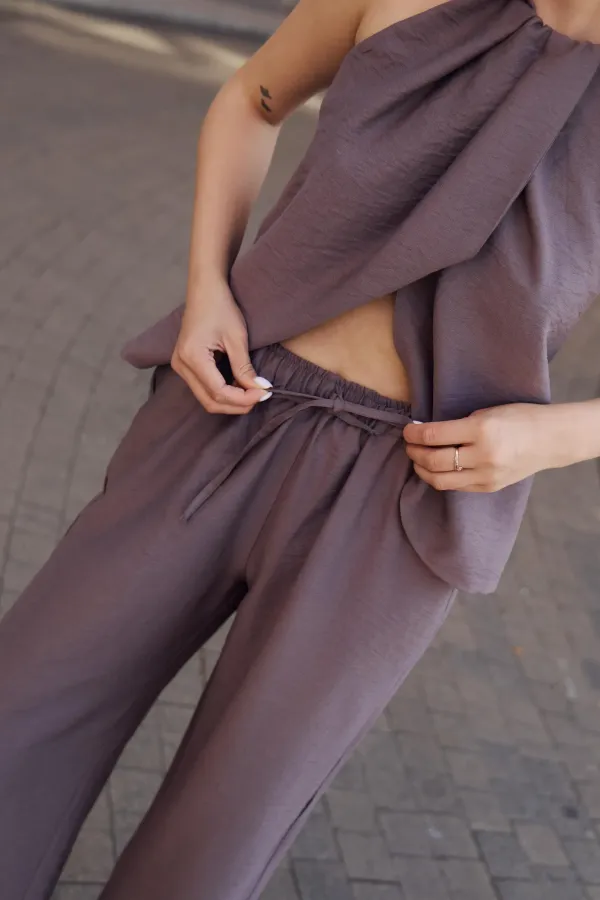 Brown_Halter_Top_And_Palazzo_Pants_For_Women_&_Girls