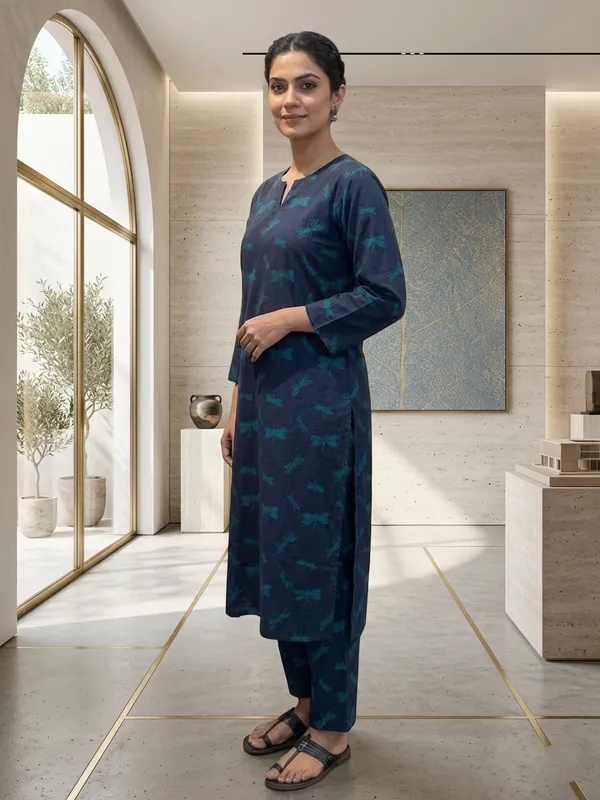 Blue_Printed_Kurta_Set_with_Matching_Pants_-_Traditional_Ethnic_Wear