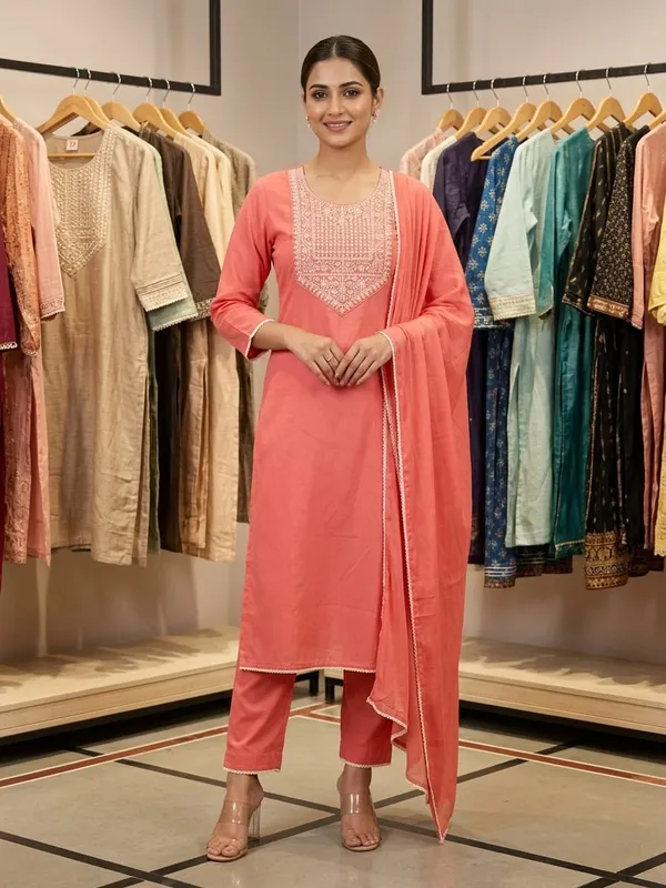 Pink_Coral_Embroidered_Kurta_Set_With_Dupatta