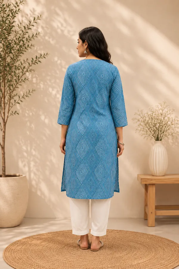 Blue_Printed_Cotton_Kurta_With_Embroidered_Yoke