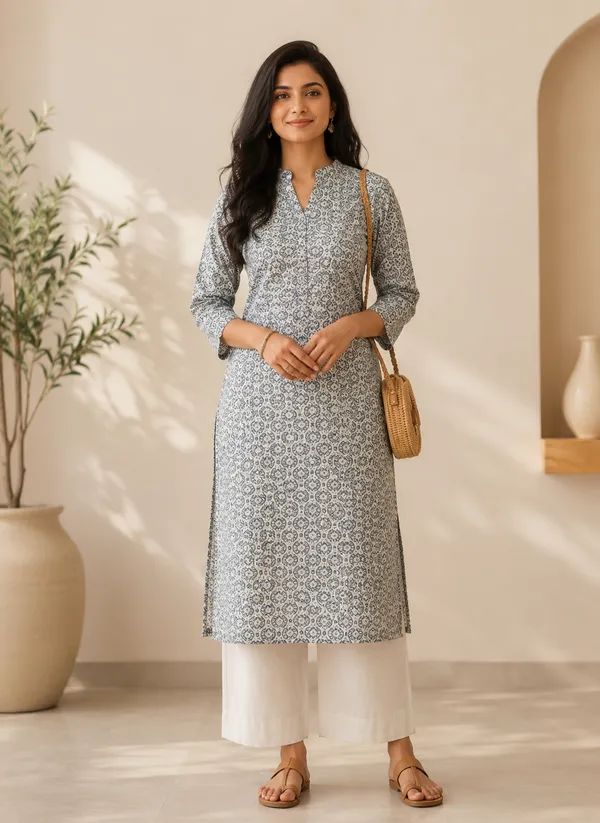Grey_Ethnic_Printed_Kurta_For_Women