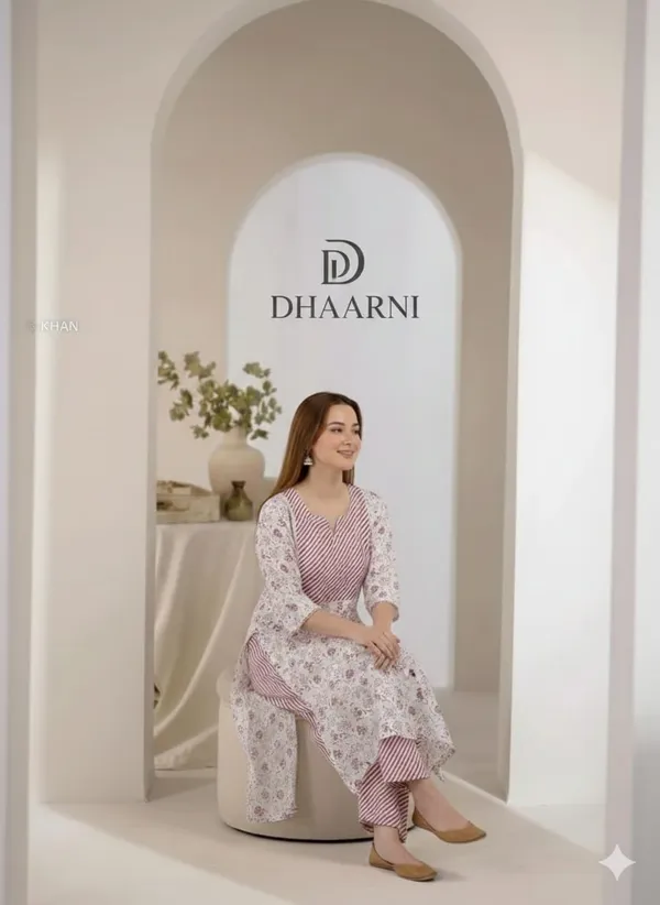 Floral_Print_Kurta_Set_With_Striped_Pants_-_Womens_Ethnic_Wear