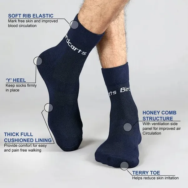 White_&_Navy_Blue_Diabetic_Socks_For_Pain_Care_(_2_Pair_)