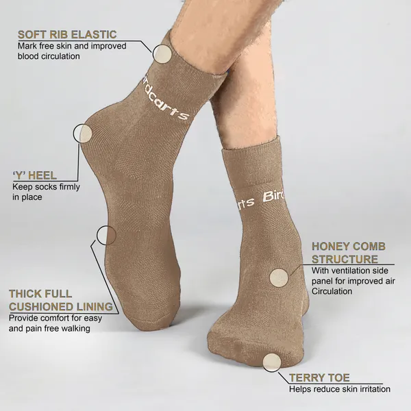 White_&_Beige_Diabetic_Socks_For_Pain_Care_(_2_Pair_)