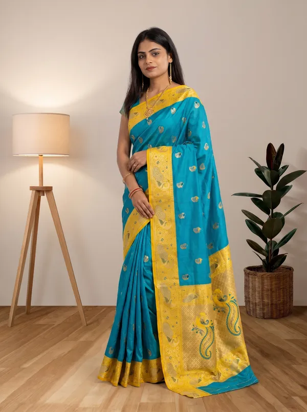Women's_Kanjivaram_Banarasi_Silk_Saree_With_Blouse||Saree_For_Women||Designer_Saree||Traditional_Saree||Trending_Saree_With_Blouse