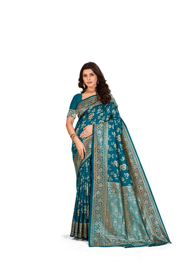 Women's_Kanjivaram_Banarasi_Silk_Saree_With_Blouse||Saree_For_Women||Designer_Saree||Traditional_Saree||Trending_Saree_With_Blouse||soft_silk_sarees||sari