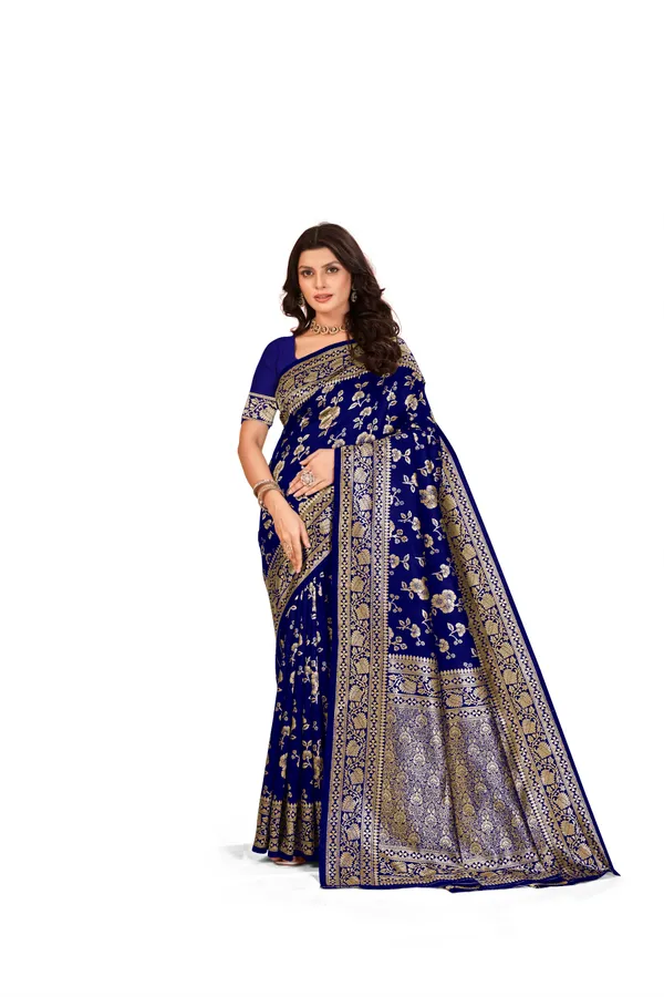 Women's_Kanjivaram_Banarasi_Silk_Saree_With_Blouse||Saree_For_Women||Designer_Saree||Traditional_Saree||Trending_Saree_With_Blouse||soft_silk_sarees||sari