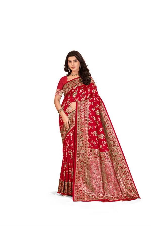 Women's_Kanjivaram_Banarasi_Silk_Saree_With_Blouse||Saree_For_Women||Designer_Saree||Traditional_Saree||Trending_Saree_With_Blouse||soft_silk_sarees||sari