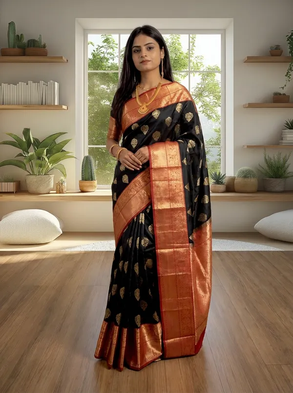 Women's_Kanjivaram_Banarasi_Silk_Saree_With_Blouse||Saree_For_Women||Designer_Saree||Traditional_Saree||Trending_Saree_With_Blouse||soft_silk_sarees||sari