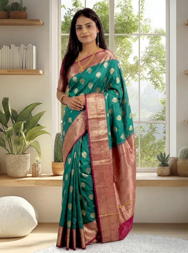 Women's_Kanjivaram_Banarasi_Silk_Saree_With_Blouse||Saree_For_Women||Designer_Saree||Traditional_Saree||Trending_Saree_With_Blouse||soft_silk_sarees||sari